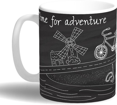 

PRINT OPERA Time For Adventure Ceramic Mug(330 ml), Multicolor