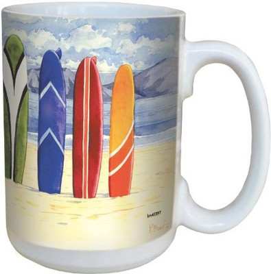 

Tree-Free Greetings Greetings lm43397 Colorful Surfboards by Paul Brent Ceramic with Full-Sized Handle, 15-Ounce Ceramic Mug(60 ml), Multicolor
