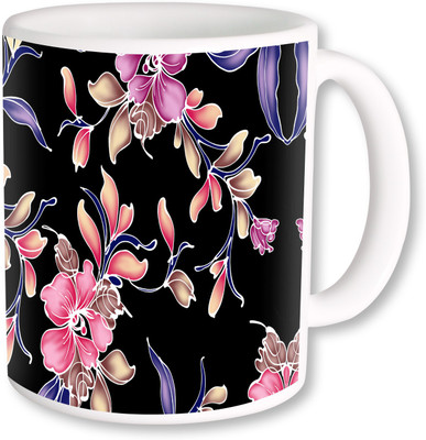 

Heyworlds gifts for flower design 01 Ceramic Mug(325 ml), Multicolor