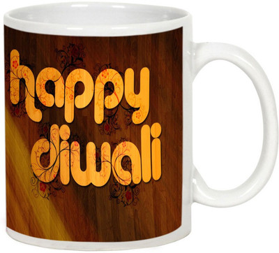 

AllUPrints Gifts For Deepawali - Prosperous Happy Diwali Design 15 Ceramic Mug(325 ml), White