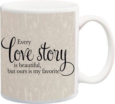 

ME&YOU Gift for Valentines Day;Every Love Story is Beautiful Ceramic Mug(325 ml), Multicolor
