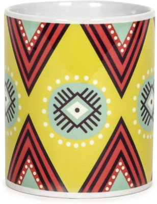 

Chumbak Tribal Tales Ceramic Mug(300 ml), Multicolor