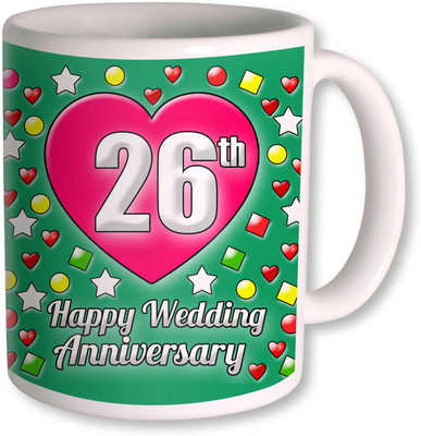

PhotogiftsIndia Gifts For 26th Wedding Anniversary Coffee Ceramic Mug(350 ml), White