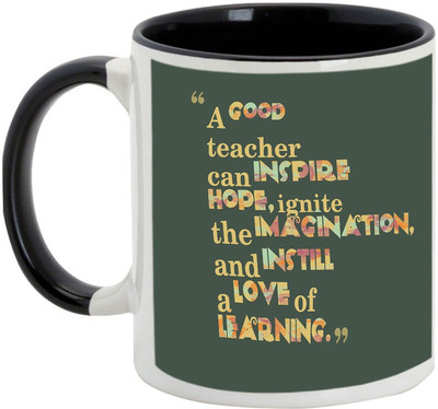 

AllUPrints Abstract Teacher Day Ceramic Mug(325 ml), Black