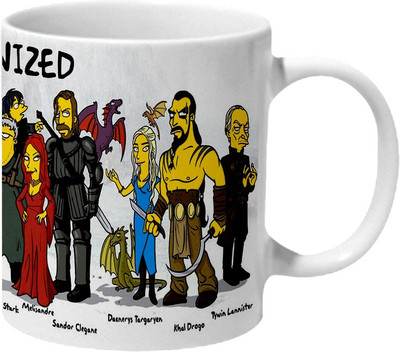 

Mooch Wale Game Of Thrones Simpsonized Ceramic Mug(325 ml), Multicolor