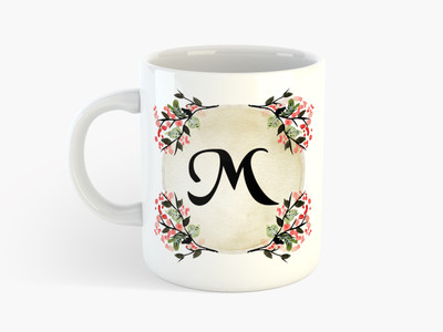 Deeher Gift M' Name Initials - Ceramic Mug(350 ml), Multicolor