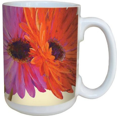 

Tree-Free Greetings Greetings lm43706 Gerber Daisy Pair by Nel Whatmore Ceramic, 15-Ounce Ceramic Mug(60 ml), Multicolor