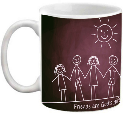 

EFW FRIENDSHIP - FRIENDS ARE THE GODS GIFT QUOTES Ceramic Mug(325 ml), White