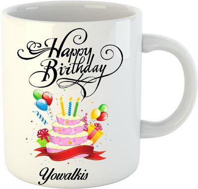 

Huppme Happy Birthday Yowalkis White (350 ml) Ceramic Mug(350 ml)