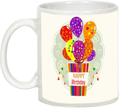 

AllUPrints Have A Cheerful Birthday Ceramic Mug(325 ml), White