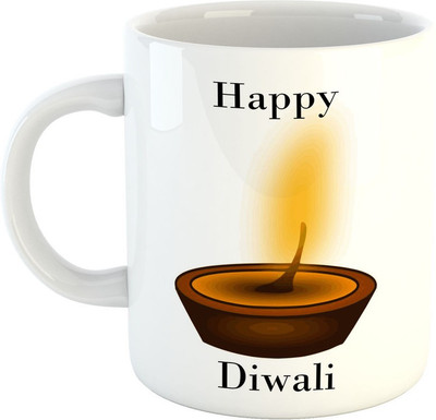 

Deeher Gifts Happy Diwali Design46 Ceramic Mug(330 ml), Multicolor