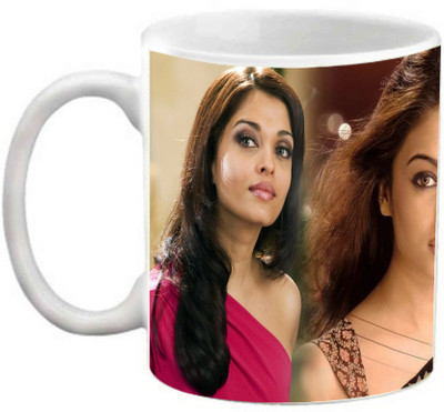 

EFW AISHWARYA RAI PRINTED Ceramic Mug(325 ml), White