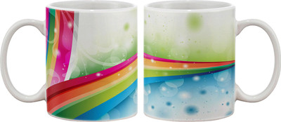 

Artifa Colors Of The Rainbow Porcelain, Ceramic Mug(350 ml), Multicolor