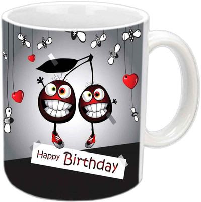 

Raj Laxmi Devil smiley b'day white Ceramic Mug(350 ml)