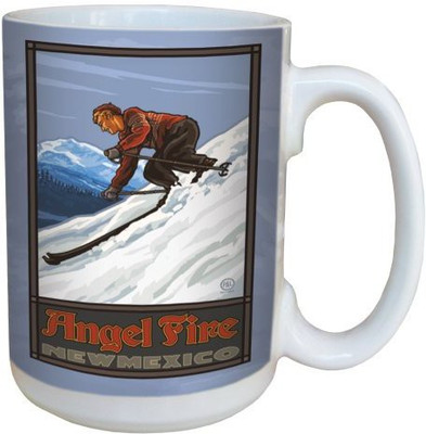 

Tree-Free Greetings Greetings 79339 Angel Fire Downhill Skiing by Paul A. Lanquist Ceramic with Full-Sized Handle, 15-Ounce, Multicolored Ceramic Mug(60 ml), Multicolor