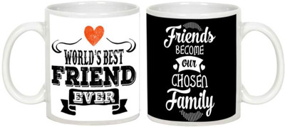 

AllUPrints Friendship Day Gifts - Gift For Friend (Design 25) Ceramic Mug(325 ml, Pack of 2), White