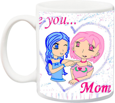

ME&YOU Gift for mom/mummy/maa;I Love you mum printed Ceramic Mug(325 ml), Multicolor
