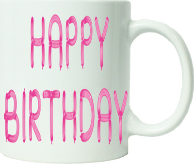 

Maison N Mode Happy Birth Day Pink Coffee Ceramic Mug(330 ml), Multicolor