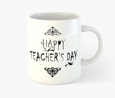 

Deeher Gifts Happy Teachers Day Ceramic Mug(350 ml), White