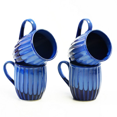 

Cultural Concepts Viiva Coffee Cups Ceramic(Blue, Pack of 4)