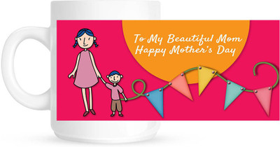 

HuppmeGift Beautiful Mom White Ceramic Mug(350 ml)