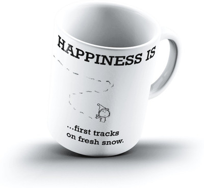 

Ucard Happiness Is2406 Bone China, Ceramic, Porcelain Mug(325 ml), Multicolor