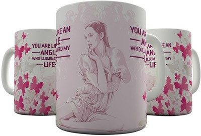 

Shaildha WD07 Ceramic Mug(350 ml), Multicolor