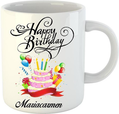 

Huppme Happy Birthday Mariacarmen White (350 ml) Ceramic Mug(350 ml)