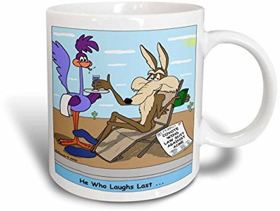

3dRose Coyote Sues Acme Ceramic, 15 oz, White Ceramic Mug(60 ml), Multicolor