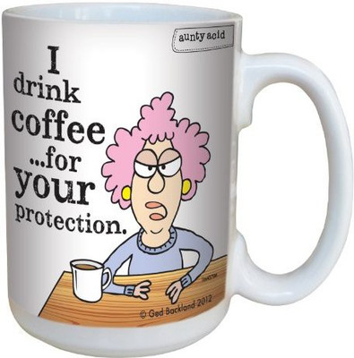 

Tree-Free Greetings Greetings lm43796 Hilarious Aunty Acid for Your Protection by The Backland Studio Ceramic, 15-Ounce Ceramic Mug(60 ml), Multicolor