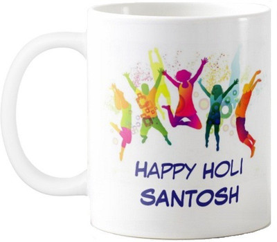 

Exoctic Silver Happy Holi Santosh Series001 Ceramic Mug(330 ml), Multicolor