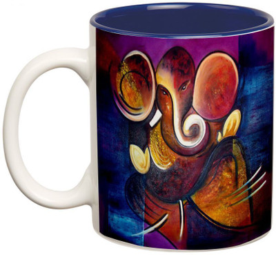 

Prithish Ganpati Bappa Design3 Double Color Ceramic Mug(350 ml), Multicolor