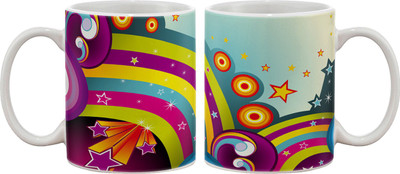 

Artifa Colourful Stars Abstract Porcelain, Ceramic Mug(350 ml), Multicolor