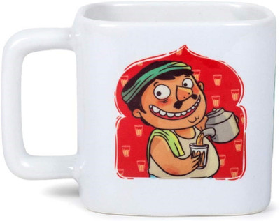 

Chumbak Bobble Head Ceramic Mug(250 ml), Multicolor