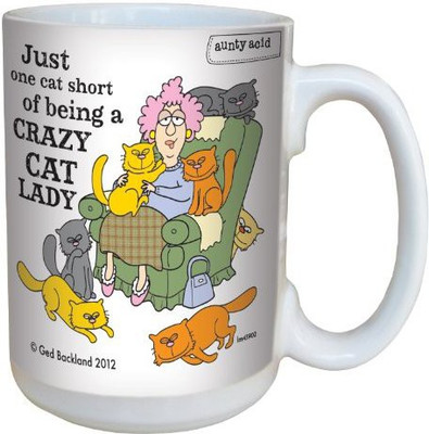 

Tree-Free Greetings Greetings lm43902 Hilarious Aunty Acid One Cat Short by The Backland Studio Ceramic, 15-Ounce Ceramic Mug(60 ml), Multicolor