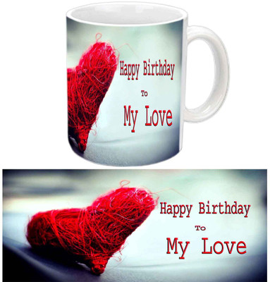 

Raj Laxmi Thread heart lover b'day white mug Ceramic Mug(350 ml)