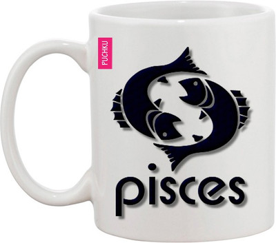 

Ashvah Pisces Black Ceramic Mug(350 ml), Multicolor