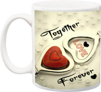 

ME&YOU Valentine's Day/Anniversary Gifts for Men/Women/Husband/Wife/Boy/Girl; Together Forever 3D Printed Stainless Steel Mug(325 ml), Multicolor
