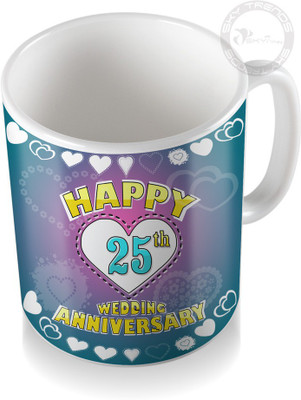 

SKY TRENDS 25th Happy Wedding Anniversary Coffee Ceramic Mug(320 ml), White