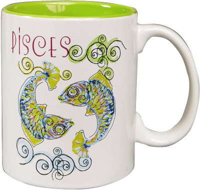 

PIXART Pisces Horoscopes Ceramic Mug(250 ml), White