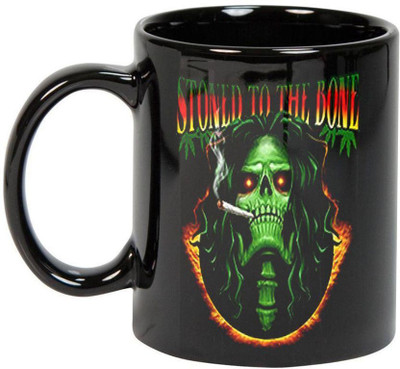

Prithish Stoned To The Bone Black Ceramic Mug(330 ml), Multicolor