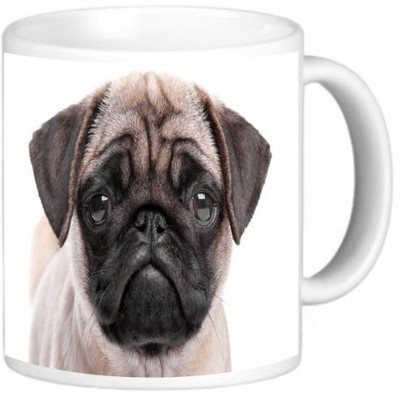 

Rikki Knight LLC Knight Ceramic Coffee, Pug Puppy Dog Design Ceramic Mug(60 ml), Multicolor