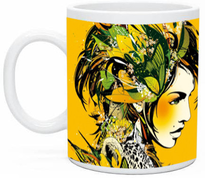 Shopmillions Abstract Girl Ceramic Mug(350 ml)