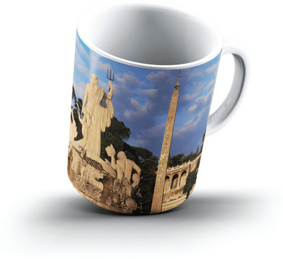 

Ucard Piazza Del Popolo Rome Italy2589 Bone China, Ceramic, Porcelain Mug(325 ml), Multicolor