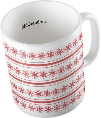 

MiiCreations Printed Designer Pattern Ceramic Mug(325 ml), Multicolor
