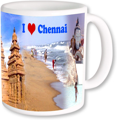 

PhotogiftsIndia I Love Chennai With Collarge 02 Ceramic Mug(325 ml), Multicolor