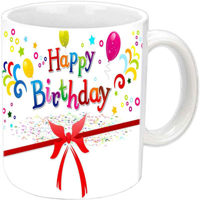 

Raj Laxmi butterfly ribbon white Ceramic Mug(350 ml)