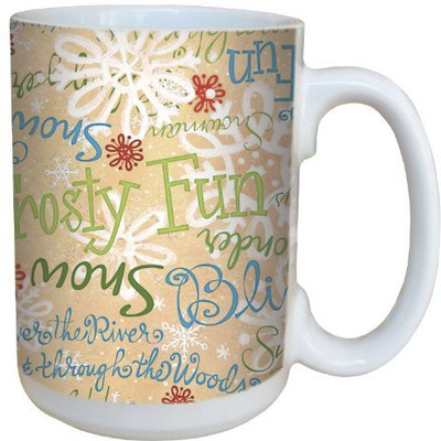 

Tree-Free Greetings Greetings 79310 Christmas Giftwrap by Debbie Mumm Ceramic with Full-Sized Handle, 15-Ounce Ceramic Mug(60 ml), Multicolor