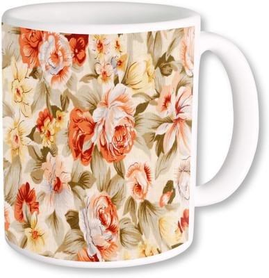 

Heyworlds gifts for flower design 10 Ceramic Mug(325 ml), Multicolor