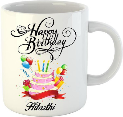 

Huppme Happy Birthday Hitarthi White (350 ml) Ceramic Mug(350 ml)